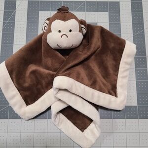 Tiddliwinks Brown Monkey "Velour" Soft Baby Security Blanket Plush Lovey